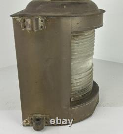 Antique Maritime nautical Copper Mast Head Lantern Clear Ripple Glass Lens