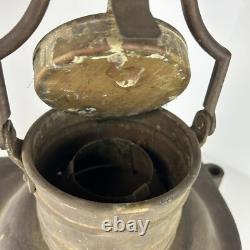 Antique Maritime nautical Copper Mast Head Lantern Clear Ripple Glass Lens