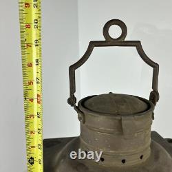 Antique Maritime nautical Copper Mast Head Lantern Clear Ripple Glass Lens
