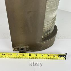 Antique Maritime nautical Copper Mast Head Lantern Clear Ripple Glass Lens