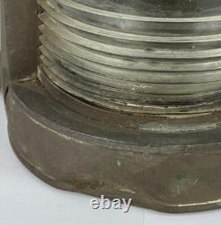 Antique Maritime nautical Copper Mast Head Lantern Clear Ripple Glass Lens