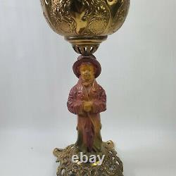 Antique Meteor Lamp Company Figural Little Boy Oil Lamp