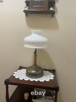 Antique Milk glass shade Gasoline Lantern, June. 3 1924 made in Akron USA
