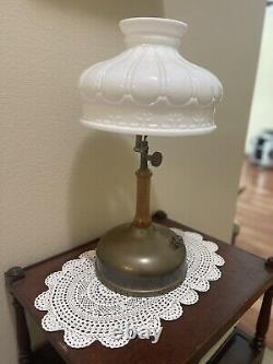 Antique Milk glass shade Gasoline Lantern, June. 3 1924 made in Akron USA