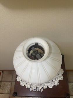 Antique Milk glass shade Gasoline Lantern, June. 3 1924 made in Akron USA