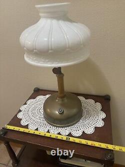 Antique Milk glass shade Gasoline Lantern, June. 3 1924 made in Akron USA