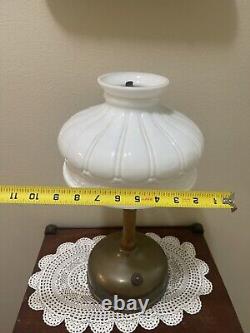 Antique Milk glass shade Gasoline Lantern, June. 3 1924 made in Akron USA