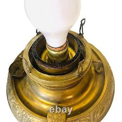 Antique Miller Lamp General Store Hanging Oil Lamp with Solid Tin Shade 33 x 21