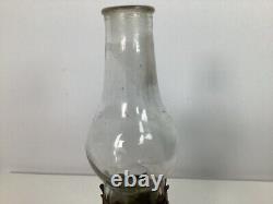 Antique Miniature Finger Lamp Clear Swirl Glass Kerosene Oil Lamp