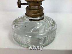 Antique Miniature Finger Lamp Clear Swirl Glass Kerosene Oil Lamp