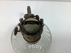 Antique Miniature Finger Lamp Clear Swirl Glass Kerosene Oil Lamp