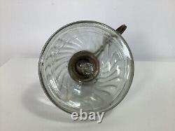 Antique Miniature Finger Lamp Clear Swirl Glass Kerosene Oil Lamp