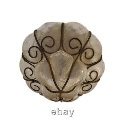 Antique Murano Hand Blown Caged Glass Lantern Ceiling Light Vintage Italy
