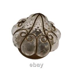 Antique Murano Hand Blown Caged Glass Lantern Ceiling Light Vintage Italy -see
