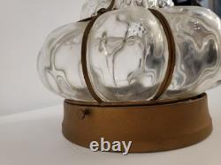 Antique Murano Hand Blown Caged Glass Lantern Ceiling Light Vintage Italy -see