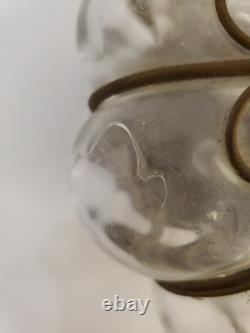 Antique Murano Hand Blown Caged Glass Lantern Ceiling Light Vintage Italy -see