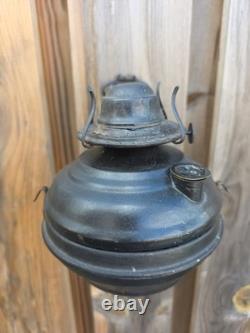 Antique NYC Railroad Train Car Lantern Oil Lamp Cast Iron Wall Mount Bracket