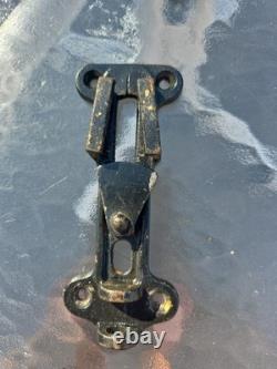 Antique NYC Railroad Train Car Lantern Oil Lamp Cast Iron Wall Mount Bracket