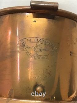 Antique Nautical Gas Copper&Glass Lantern C. M. Hammar Göteborg 15 Tall, G21912
