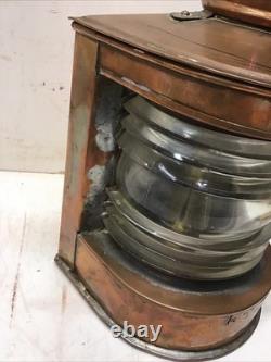 Antique Nautical Gas Copper&Glass Lantern C. M. Hammar Göteborg 15 Tall, G21912