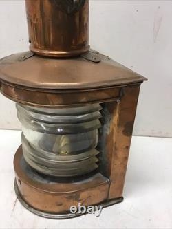 Antique Nautical Gas Copper&Glass Lantern C. M. Hammar Göteborg 15 Tall, G21912