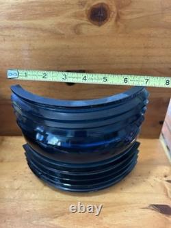 Antique Nautical Marine Cobalt Blue glass Fresnel LARGE Ribbed Corning