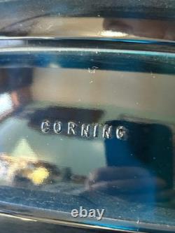 Antique Nautical Marine Cobalt Blue glass Fresnel LARGE Ribbed Corning
