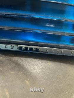 Antique Nautical Marine Cobalt Blue glass Fresnel LARGE Ribbed Corning