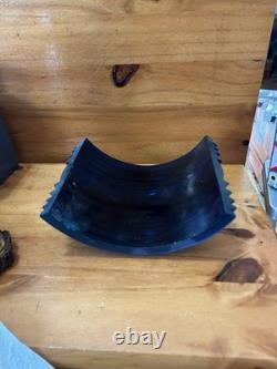 Antique Nautical Marine Cobalt Blue glass Fresnel LARGE Ribbed Corning
