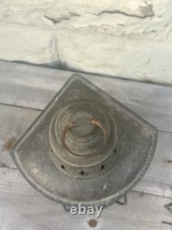 Antique Nautical Marine Lantern Green Glass Lake Erie Vintage Galvanized Steel