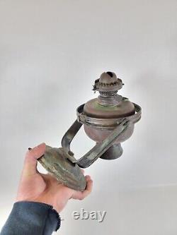 Antique Nautical Ship Lamp MILLER Oil Kerosene Lantern Sconce Light -Swivels