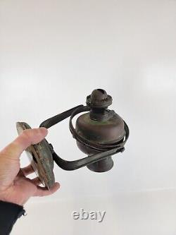 Antique Nautical Ship Lamp MILLER Oil Kerosene Lantern Sconce Light -Swivels