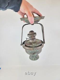 Antique Nautical Ship Lamp MILLER Oil Kerosene Lantern Sconce Light -Swivels