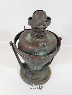 Antique Nautical Ship Lamp MILLER Oil Kerosene Lantern Sconce Light -Swivels