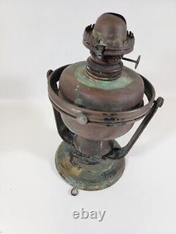 Antique Nautical Ship Lamp MILLER Oil Kerosene Lantern Sconce Light -Swivels