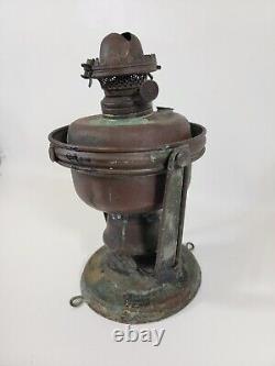 Antique Nautical Ship Lamp MILLER Oil Kerosene Lantern Sconce Light -Swivels