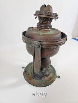 Antique Nautical Ship Lamp MILLER Oil Kerosene Lantern Sconce Light -Swivels