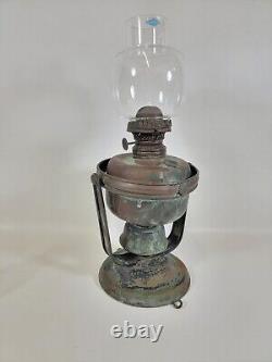 Antique Nautical Ship Lamp MILLER Oil Kerosene Lantern Sconce Light -Swivels