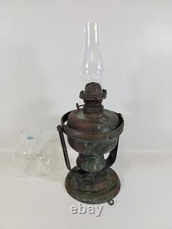 Antique Nautical Ship Lamp MILLER Oil Kerosene Lantern Sconce Light -Swivels