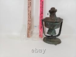 Antique Nautical Ship Lamp MILLER Oil Kerosene Lantern Sconce Light -Swivels