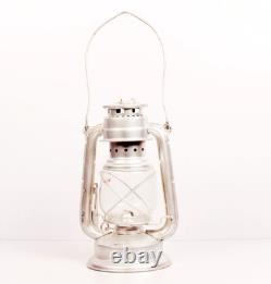 Antique Nickel Plated Kerosene Oil Lantern Original Old Fine Hand Crafted