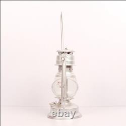 Antique Nickel Plated Kerosene Oil Lantern Original Old Fine Hand Crafted