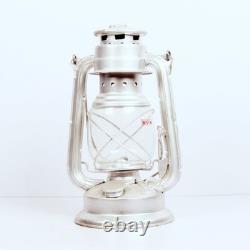 Antique Nickel Plated Kerosene Oil Lantern Original Old Fine Hand Crafted