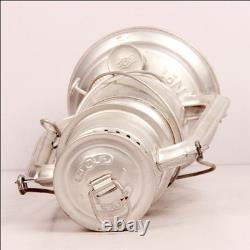 Antique Nickel Plated Kerosene Oil Lantern Original Old Fine Hand Crafted