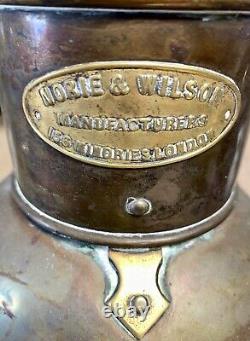 Antique Norie & Wilson Oil Lamp Brass Copper Nautical Ship Lantern Boat 12x 7