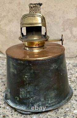Antique Norie & Wilson Oil Lamp Brass Copper Nautical Ship Lantern Boat 12x 7