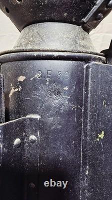 Antique O. E. &S. Signal Lantern Industrial Hand Lantern Riveted Steel Vintage