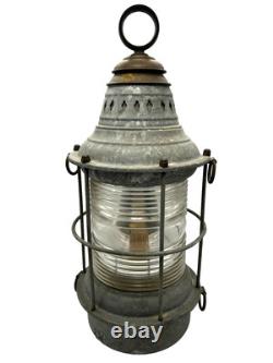 Antique Original Maritime Ship Light Lantern Kerosene Lamp Nautical Decor