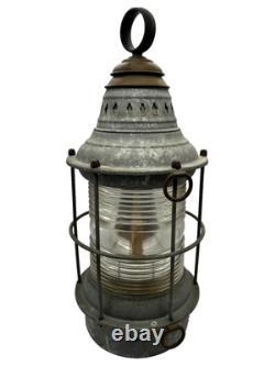 Antique Original Maritime Ship Light Lantern Kerosene Lamp Nautical Decor