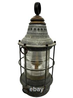 Antique Original Maritime Ship Light Lantern Kerosene Lamp Nautical Decor